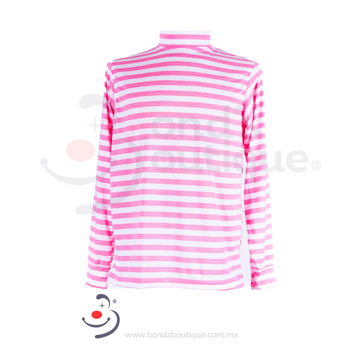 Playera Blanca/Rosa Raya Delgada