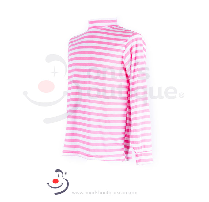 Playera Blanca/Rosa Raya Delgada